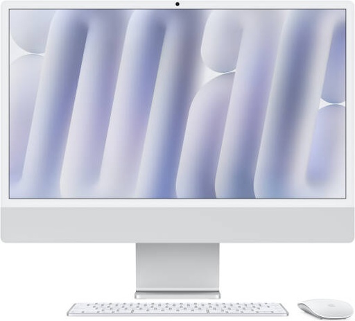 [MWUU3 B/A LL/A] Apple iMac (2024) AIO Desktop Computer, 24" 4.5K Retina Standard Display, Apple M4 Chip with 10-Core CPU, 10-Core GPU, 16-Core, 16GB RAM, 256GB SSD, English K/B, Silver | MWUU3 B/A LL/A
