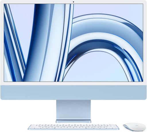 [Z19L000XX] Apple 24" iMac AIO Desktop Computer with M3 Chip, 4.5K Retina Display, 8-Core CPU & 10-Core GPU, 16GB RAM, 1TB SSD, Magic English KB Touch ID, Numeric Keypad & Magic Mouse, macOS, Blue | Z19L000XX