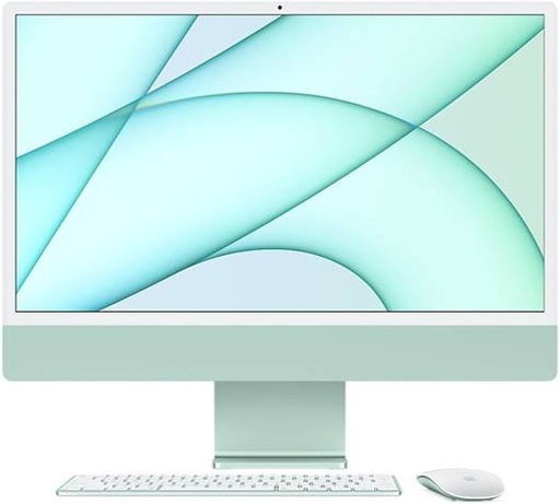 [MJV83 ZS/A] Apple iMac 2021 AIO Desktop Computer, 24" 4.5K Retina Display, Apple M1, 8-Core CPU, 7-Core GPU, 8GB RAM, 256GB SSD, 2x TB Ports, English Magic Keyboard & Mouse, Green | MJV83 ZS/A