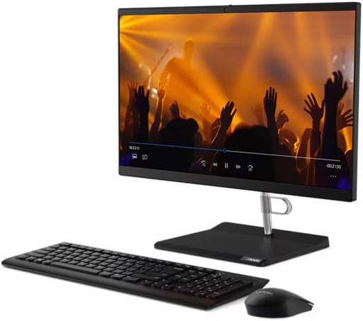 [11FK000DAX] Lenovo V50a-24IMB AIO Desktop Computer, 23.8" FHD IPS Display, Intel Core i7-10700T, 8GB RAM, 1TB HDD, AMD Radeon 625 2G GDDR5, W/Keyboard & Mouse, No OS, Touchscreen, Black | 11FK000DAX