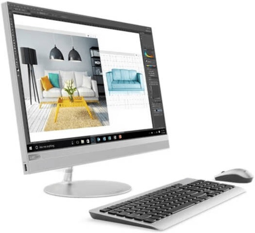 [F0DJ0058AX] Lenovo Ideacentre AIO 520 Desktop, Core i7-8700T-2.4GHz, 8GB RAM, 1TB HDD, 2GB AMD, Win10, 23.8inch FHD, Silver | F0DJ0058AX