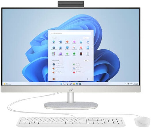 [AV8L4PA#UUF] HP All-in-One 27-cr0004l Desktop Computer, 27" FHD IPS Display, Intel Core i7-1355U, 16GB RAM, 512GB SSD, Intel Xe Graphics, Wired English Keyboard & Mouse, No OS, White | AV8L4PA#UUF