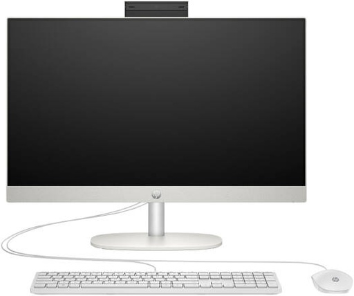 [B73T8EA] HP 24-cr0307nh All-In-One Desktop Computer, 23.8" FHD IPS Display, Intel Core i5-1334U, 8GB RAM, 512GB SSD, Intel Iris Xe Graphics, HP 125 USB Keyboard & Mouse, No OS, Shell White | B73T8EA