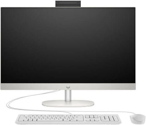 [A9VA3EA] HP All-in-One 27-cr0156nh Desktop Computer, 27" FHD IPS Display, Intel Core i7-1355U, 8GB RAM, 512GB SSD, Intel Iris Xe Graphics, USB White Wired Keyboard & Mouse, No OS, Shell White | A9VA3EA