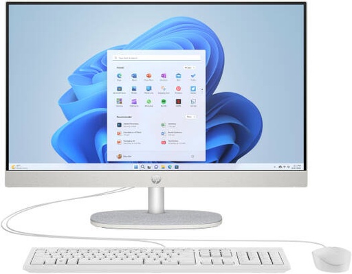 [D75CYEA] HP All-in-One 24-cr0383nh Desktop Computer, 23.8" FHD IPS Display, Intel Core Ultra i7-1355U, 16GB RAM, 512GB SSD, Intel Iris Xe Graphics, HP 125 USB White Wired K/B & Mouse, No OS, White | D75CYEA