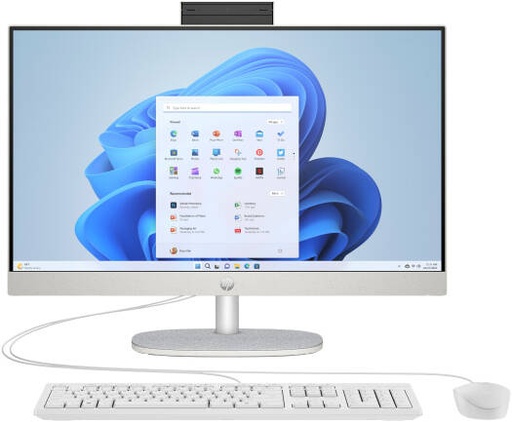 [D30BWEA] HP All-in-One AI 24-cr2030nh Desktop Computer, 24" FHD IPS Touch Display, Intel Core Ultra 5 225U, 8GB RAM, 512GB SSD, Intel UHD Graphics, Wired Keyboard & Mouse, No OS, White | D30BWEA