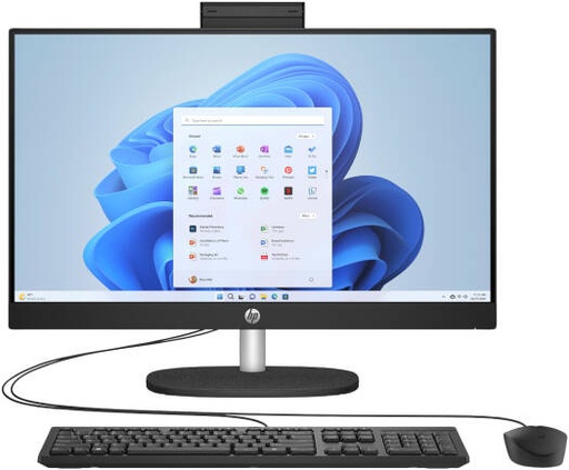 [B73T9EA] HP All-in-One 24-cr0308nh Desktop Computer, 24" FHD IPS Display, Intel Core i5-1334U, 8GB RAM, 512GB SSD, Intel Iris Xe Graphics, Wired Keyboard & Mouse, No OS, Black | B73T9EA