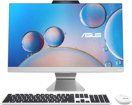 [A3402WVAT-I7161TBW] ASUS A3402WVAT All-In-One Desktop Computer, 23.8" FHD Anti-Glare Touch Display, Intel Core i7-1355U, 16GB RAM, 1TB SSD, Intel Iris Xe Graphics, English - Arabic K/B, Win11, White | A3402WVAT-I7161TBW