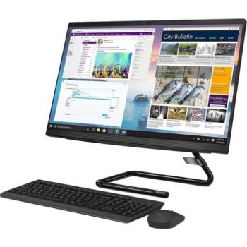 [F0EU00ALAX] Lenovo IdeaCentre AIO 3 23.8" Touchscreen All-in-One Desktop Computer, Intel Core i5 10400T, 8GB RAM, 1 TB HDD, Radeon 625 2GB Graphics, ENG/ ARB KB, No OS, Black | F0EU00ALAX