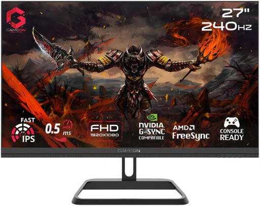 [GOM27FHD240IPS] GAMEON Midnight Pro Series Gaming Monitor, 27" Fast IPS Display, FHD Resolution, 240Hz Refresh Rate, 0.5ms (MPRT) Response Time, AMD FreeSync & Adaptive-Sync, Black | GOM27FHD240IPS