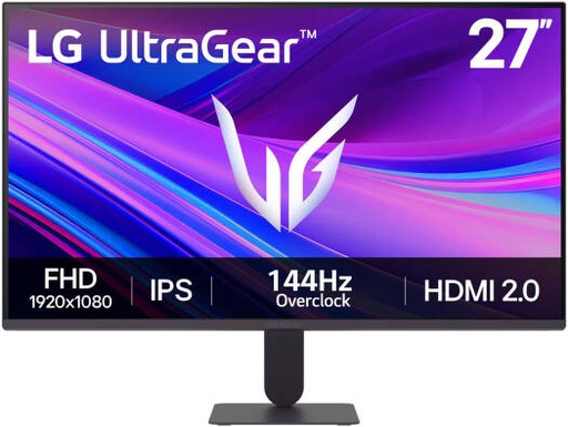 [27G411A-B.AMA] LG UltraGear 27G411A Gaming Monitor, 27" IPS Display, FHD Resolution, 144Hz Refresh Rate, 5ms (GtG @ Faster) Response Time, AMD FreeSync Premium Pro & NVIDIA G-Sync, Black | 27G411A-B.AMA