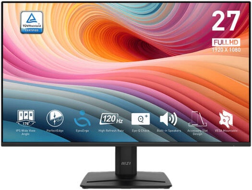 [9S6-3PD3CM-009] MSI PRO MP275 E2 Business Productivity Monitor, 27" IPS Display, FHD Resolution, 120Hz Refresh Rate, 1ms (MPRT) Response Time, 16.7m Color Support, Black | 9S6-3PD3CM-009