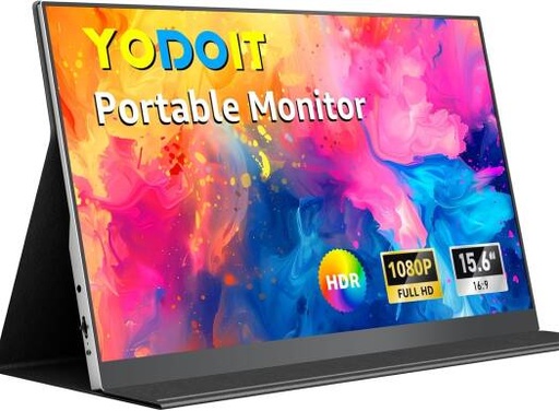 [yodoit-portable-monitor-15-6-ips-display-fhd-resolution-60hz-refresh-rate-with-type-c-usb-port-speakers-with-smart-cover] YODOIT Portable Monitor, 15.6" IPS Display, FHD Resolution, 60Hz Refresh Rate, with Type C USB Port & Speakers with Smart Cover