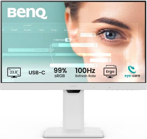 [GW2486TC] BenQ GW2486TC Home Office Monitor, 24" IPS Display, FHD Resolution, 100Hz Refresh Rate, 5ms (GtG) Response Time, 16.7m Color Display, Eye-Care Technology, White | GW2486TC