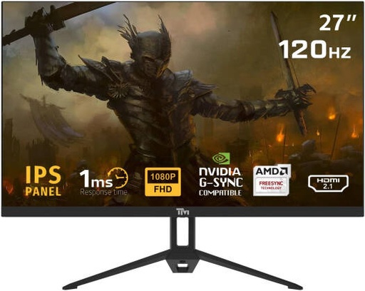 [TM27120FAE] Twisted Minds ECO Gaming Monitor, 27" FHD IPS Display, 120Hz Refresh Rate, 1ms Response Time, Anti Glare Screen, Nvidia G Sync Compatible, Built in Speakers, Black | TM27120FAE