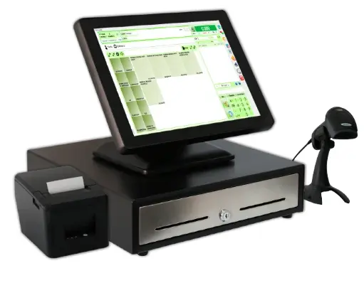 [XXK-099] POS Elite pentium 4Go de Ram, 128Go SSD Disque dur Ecran 15.6" tactile, Imprimante thermique lecteur code à barre, Tiroir de caisse, logiciel de gestion