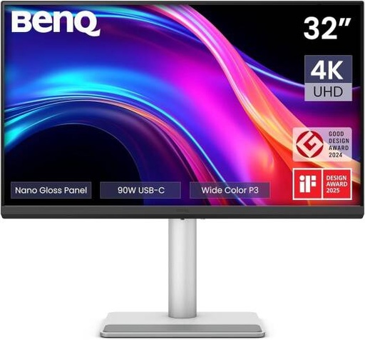 [MA320UP] BenQ MA320UP Monitor, 32" IPS Display, 4K UHD Resolution, 60Hz Refresh Rate, 5ms (GtG) Response Time, Eye Comfort 3.0, Flicker-Free, Low Blue Light, Silver | MA320UP