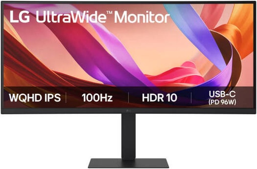 [34U650A-B (OPEN-BOX)] LG UltraWide Curved Monitor, 34" IPS Display, WQHD Resolution, 100Hz Refresh Rate, 5ms (GtG @ Faster) Response Time, 3800R Curvature, 1.07b Color Display, Black | 34U650A-B (OPEN-BOX)