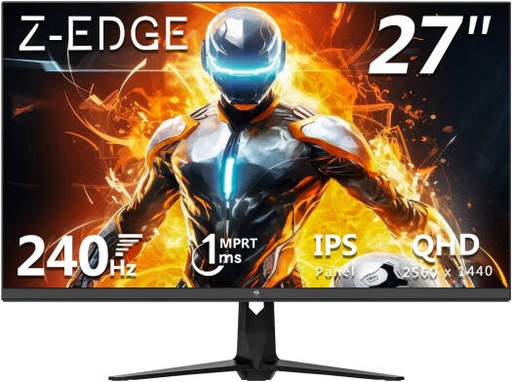 [UG27QS] Z-EDGE UG27QS Gaming Monitor, 27" IPS Display, QHD Resolution, 240Hz Refresh Rate, 1ms (MPRT) Response Time, AMD FreeSync Support, Black | UG27QS