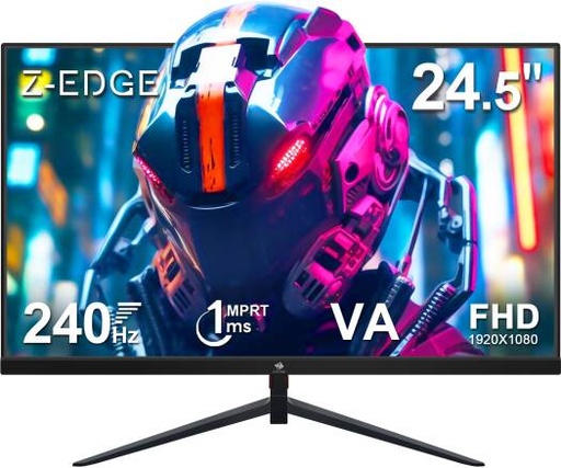 [UG25I] Z-EDGE UG25I Gaming Monitor, 25" VA Display, FHD Resolution, 240Hz Refresh Rate, 1ms (MPRT) Response Time, AdaptiveSync Technology, Black | UG25I
