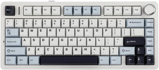 [F75] AULA F75 Gasket Wireless 75% Mechanical Keyboard, 80 Keys, 1000Hz Polling Rate, RGB Lighting, Hot Swappable, LEOBOG Greywood V3 Switch, NKRO, 4000mAh Battery, Tri-Mode, Light Blue | F75