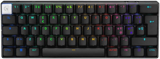 [920-011911] Logitech G PRO X 60 LIGHTSPEED 60% Wireless Keyboard, LIGHTSPEED, BT & USB-C Connection, Up to 65H Battery, LIGHTSYNC RGB Lighting, GX Tactile Optical Switches with US ENG Layout, Black | 920-011911