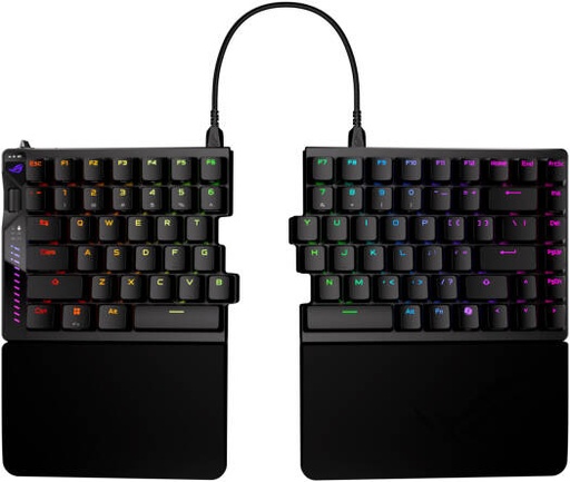 [90MP043H-BKCA00] ASUS ROG Falcata Mechanical Gaming Keyboard, Compact 75% Split Design, ROG HFX V2 Magnetic Switch, Tri-Mode Connectivity, Hall Effect Technology, English-Arabic Layout, Black | 90MP043H-BKCA00