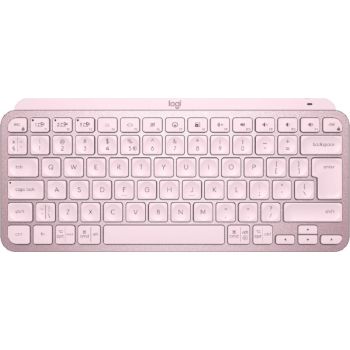 [920-010500] Logitech MX Keys Mini Minimalist Wireless Illuminated Keyboard, Bluetooth / USB-C Connector, 10m Range, US International Qwerty, Rose Pink | 920-010500