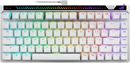 [90MP047H-BKCA10] ASUS ROG Falchion Ace 75 HE Gaming Keyboard, ROG HFX V2 Magnetic Switch, Hot-Swappable, Up to 3.5mm Adjustable Actuation, 6-Layer Dampening, English-Arabic Layout, White | 90MP047H-BKCA10