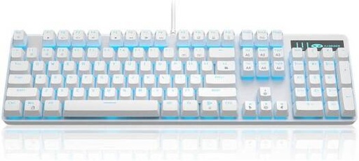 [MK-Storm] MageGee MK-Storm Wired Mechanical Gaming Keyboard, Full Size, Blue Switch, Led Backlit, Multi-Color Combination, Frosting Metal Panel, 194 Keys, English-Arabic Layout, USB, White | MK-Storm