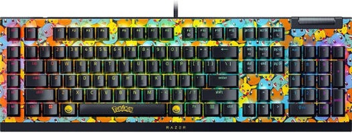 [RZ03-04704200-R3M1] Razer BlackWidow V4 X Pokemon Edition Mechanical Keyboard, Razer Green Switches, Wired Connectivity, Multi-Functional Roller, Doubleshot ABS Keys, ENG Layout, Black/Yellow | RZ03-04704200-R3M1