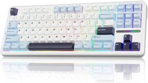 [Aula F87] AULA F87 Wireless Mechanical Keyboard, 80% TKL Custom Hot Swappable Keyboard, Gasket Mount Gaming Keyboard with PBT Keycaps, Pre-lubed Graywood Switch, 2.4GHz/USB-C/BT5.0 RGB Backlit | Aula F87
