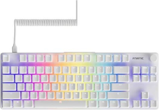 [KB0007-001] Fnatic STREAK80 LP, TKL Mechanical Low Profile Pro Gaming Keyboard, Speed Switches With Short Key-travel, LED RGB, PBT Keycaps, Silent PORON Foam, US ANSI Layout QWERTY, White | KB0007-001