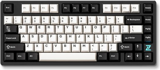 [MC-Z75S-3] MCHOSE Z75S 75% Wireless Mechanical Keyboard, Cabbage Tofu Switch, Gasket Mount, Hot-Swappable, N-Key Rollover, PBT Keycaps, 8000mAh, Black And White | MC-Z75S-3