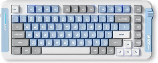 [MC-X75-18] MCHOSE X75 Wireless 75% Mechanical Keyboard, Hyacinth Switch, PBT Double Shot Keycap, Hot Swappable, N-key Rollover, Tri-Mode Connectivity, 4000mAh, Blue And Grey | MC-X75-18