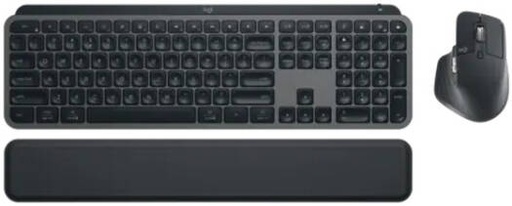 [920-011889] Logitech MX Keys S Combo, Performance Wireless Keyboard and Mouse with Palm Rest, Customizable Illumination, Fast Scrolling, Bluetooth, USB C, Graphite | 920-011889