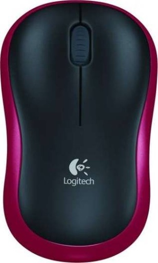 [910-002237/910-002240] Logitech M185 Wireless Mouse, 1000 DPI Optical Tracking, 2.4GHz with USB Mini Receiver, 1000 DPI Optical Tracking, Ambidextrous PC/Mac/Laptop, Black / Red | 910-002237/910-002240