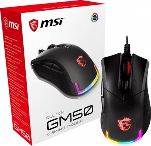[S12-0400C60-PA3] MSI CLUTCH GM50 RGB PMW-3330 Gaming Sensor Optical Gaming Mouse | S12-0400C60-PA3