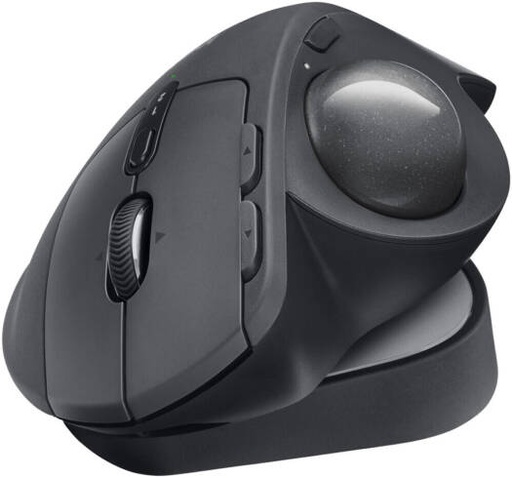 [910-007247] Logitech MX Ergo S Plus Wireless Trackball Mouse, 2048 DPI Laser Sensor, 20° Adjustable Hinge, 6 Programmable Buttons, 4-Way Scrolling, 2.4 GHz & BT Connectivity, 500mAh Battery, Black | 910-007247