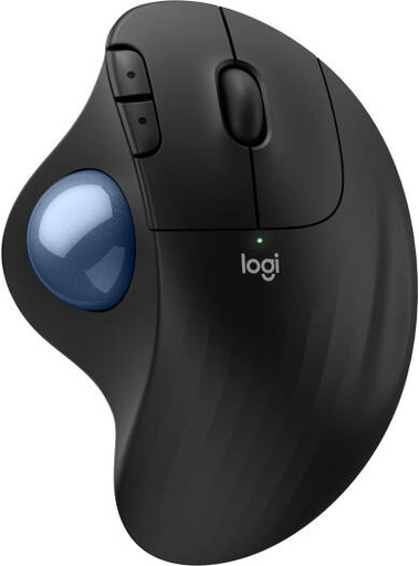 [910-007026] Logitech Ergo M575S Wireless Trackball Mouse with Blue Ball, Ergonomic Design, 5 Programmable Buttons, Advanced Optical Tracking, Bluetooth & Logi Bolt USB Receiver, Graphite | 910-007026
