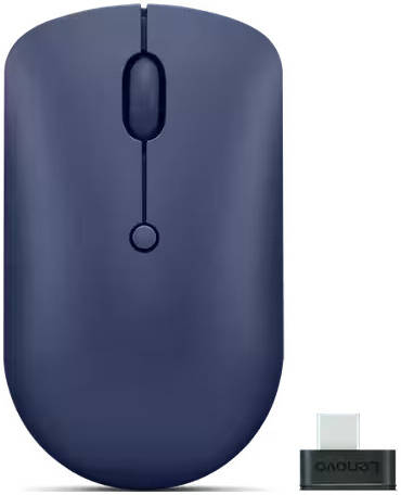 [GY51D20871] Lenovo 540 USB-C Wireless Compact Mouse, 4 Button Control, 3 Adjustable Sensitivity Levels, Red Optical Sensor, 2-Way Scroll Wheel, 2.4 GHz Wireless Connectivity, Abyss Blue | GY51D20871