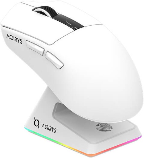 [AQRYS_ZEPHYRWH] AQIRYS Zephyr Gaming Mouse, Optical PixArt 3395 Sensor, 26000 DPI Sensitivity, 1000Hz Polling Rate, Up to 650 IPS Tracking Speed, 50G Acceleration, Tri-Mode Connectivity, White | AQRYS_ZEPHYRWH