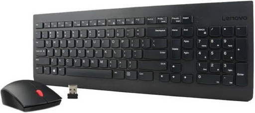 [4X31N50748] Lenovo Essential Wireless Combo Keyboard And Mouse Gen2, Reliable 2.4 Ghz, Low-profile 2.5-zone Keyboard Layout, Arabic 470, Black | 4X31N50748