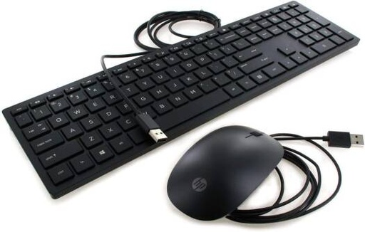 [928923-001] HP Lifestyle TPC-P001K Wired USB Keyboard With Mouse, Quick USB Connectivity, Silent Typing, Ergonomic & Compact Design, English Layout, Black | 928923-001