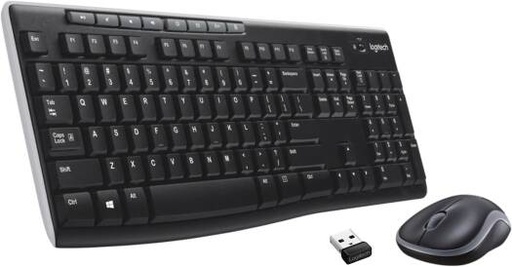 [920-004509] Logitech MK270 Wireless Keyboard And Mouse Combo For Windows, 2.4 Ghz Wireless, Compact Mouse, 8 Multimedia And Shortcut Keys, 2 Year Battery Life, English Layout, Graphite | 920-004509