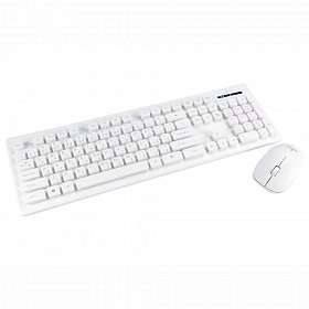 [GN-KM232W] Genuine Wireless Desktop Keyboard Mouse Combo, 1000dpi, Soft Rubber Coating, Water Repellent, English Keyboard Layout, USB 2.0, White | GN-KM232W