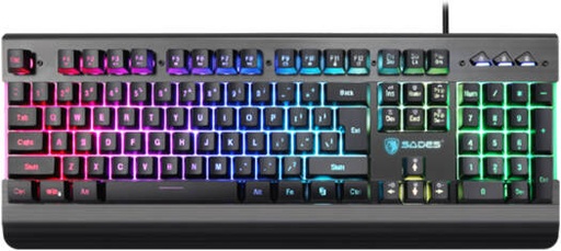 [SA-KB105] Sades Neo Whistle RGB Gaming Keyboard, Anti-ghosting Keys, Sturdy and Durable, Quick Access Media Controls, Membrane Switches, Black | SA-KB105
