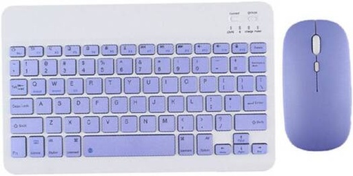 [BTKBM Purple] Bluetooth Wireless Mouse & Keyboard Kit, Rechargeable, Ultra Slim, Compatible with iOS, Android, Windows, Tablets, Compact, Lightweight Design for Easy Use & Portability, Purple | BTKBM Purple
