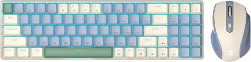 [BS-8772CB] Redragon BS-8772CB Keyboard + Mouse Combo, 94 Key, Low Profile, English Layout, 2.4GHz Adapter Interface, Wireless Connectivity, Numeric Keys, Cream and Blue | BS-8772CB