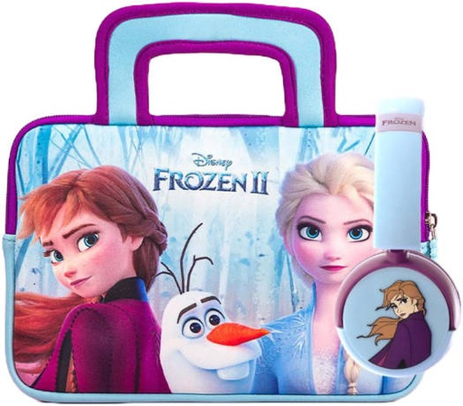 [PG915895M] Pebble Gear PG915895M Frozen II 8" Carry Bag and Headphone Bundle, Made From Easy to Clean Neoprene, Durable Zip, Blue-Purple | PG915895M